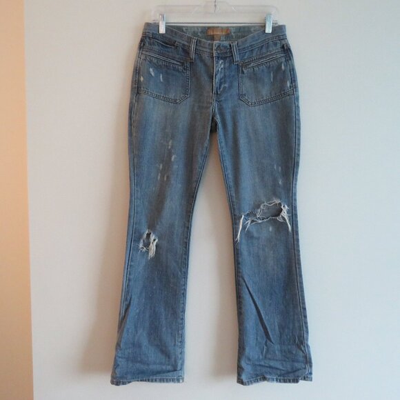 VINTAGE ABERCROMBIE & FITCH Y2K Low Rise Flap Pocket Distressed Jeans - Picture 2 of 16
